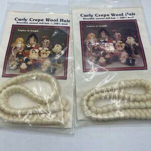 All Cooped Up Curly White Crepe Wool Doll Hair Set of 2 Packages Vintage